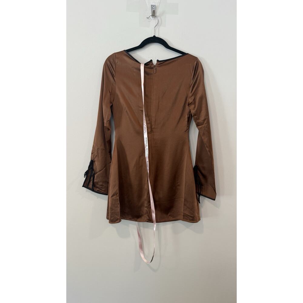 NWT House of CB Sakina Copper Satin Mini Dress Size Small - Picture 8 of 13